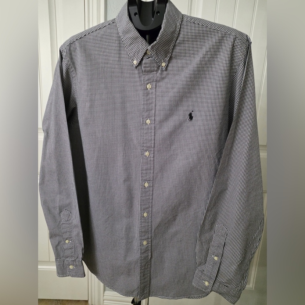 Polo by Ralph Lauren Men's Black and White Checkered Shirt